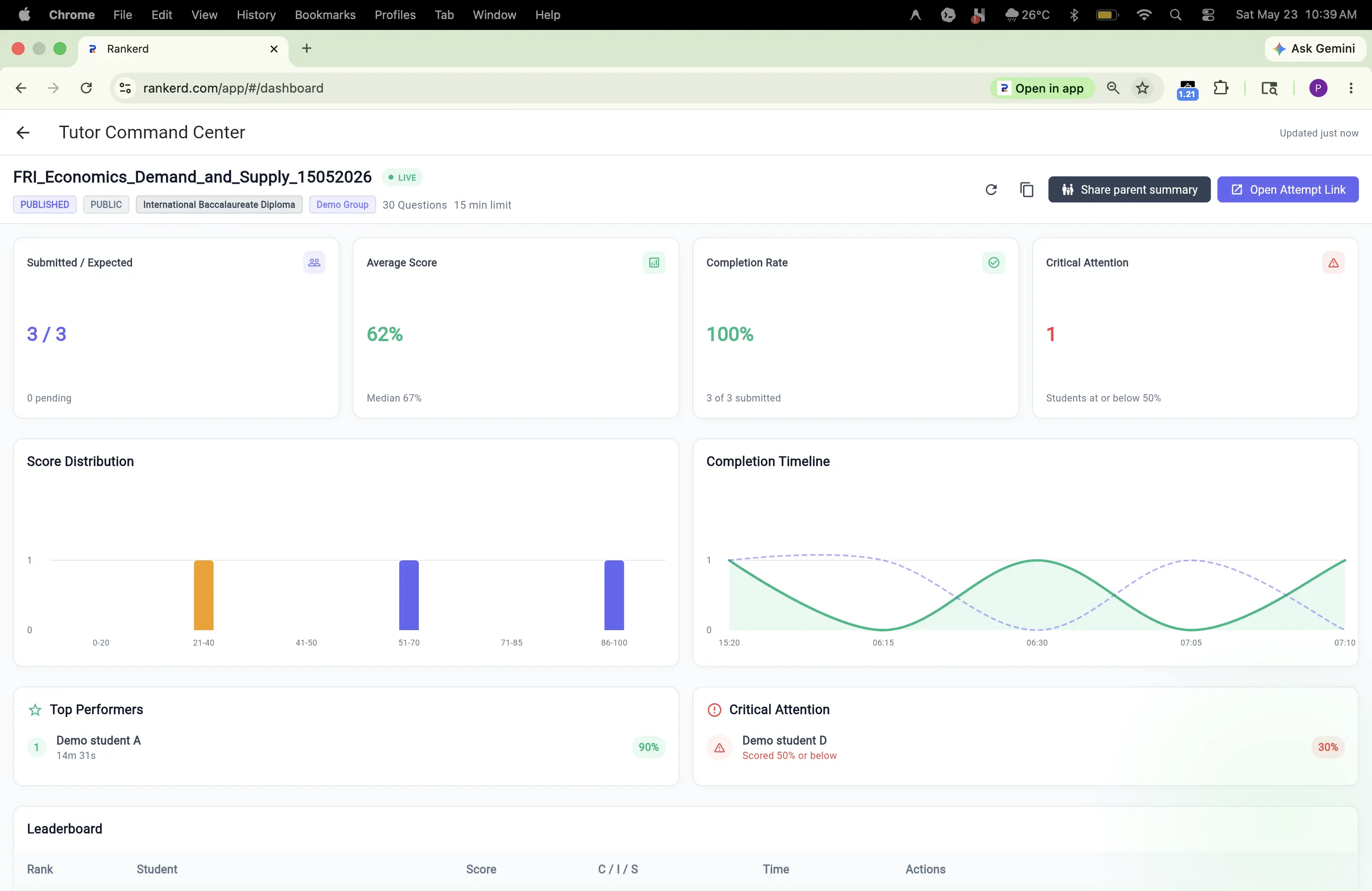 Live Leaderboard — Rankerd