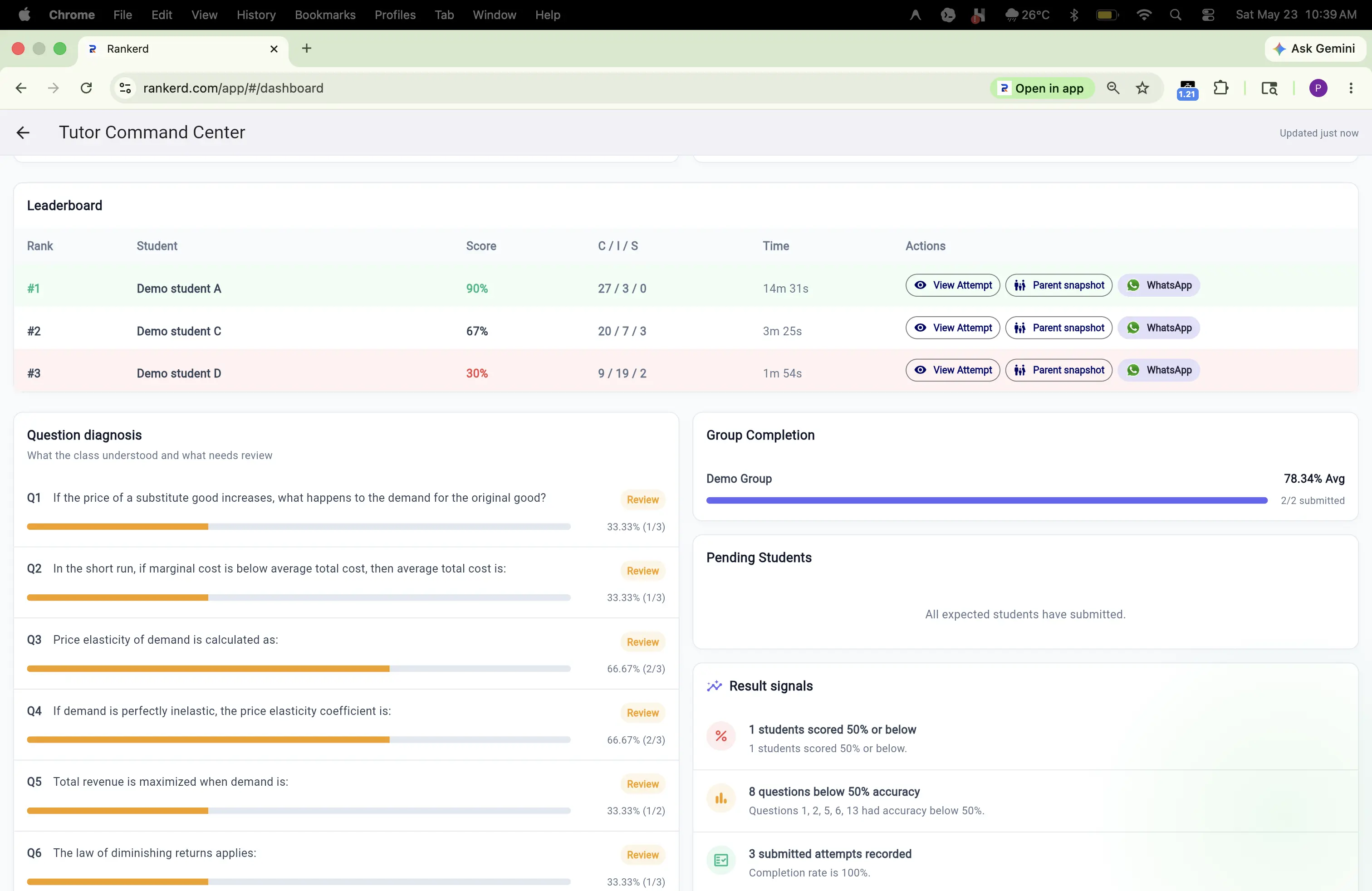 Parent Progress Report — Rankerd